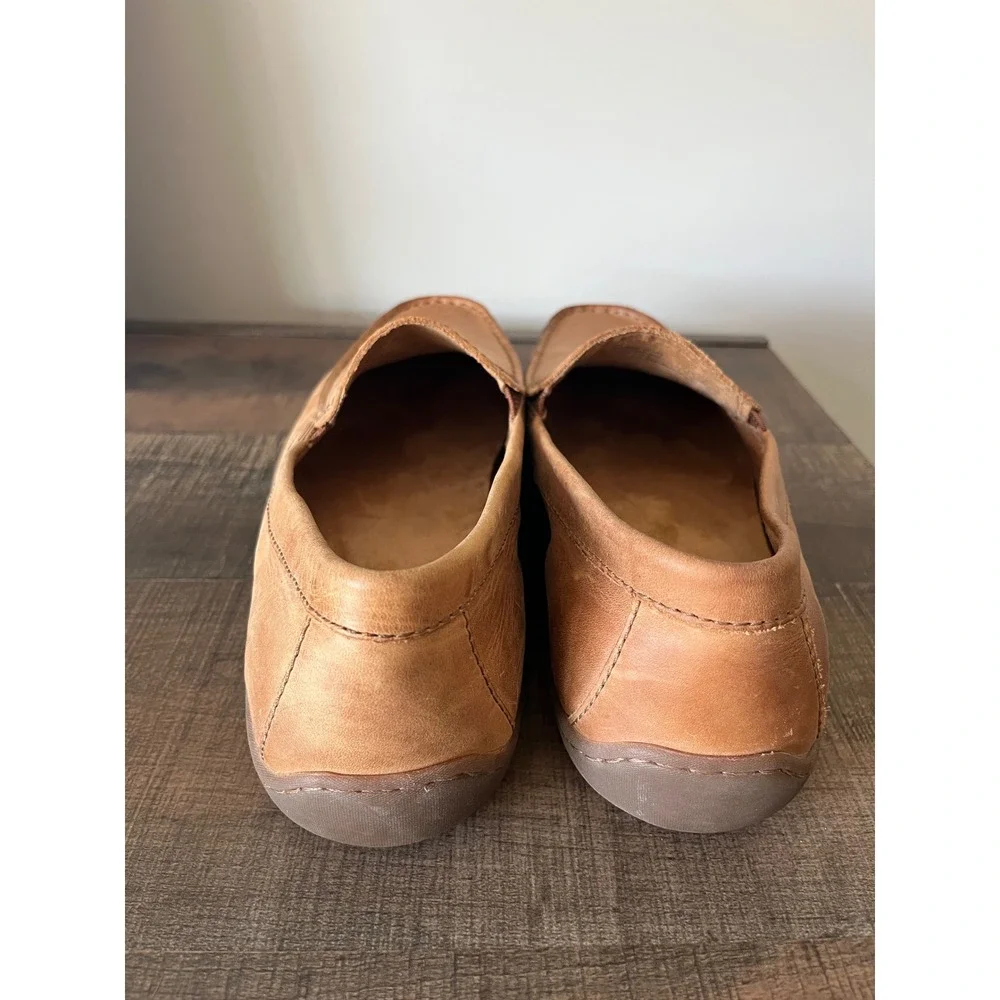 Born Caleb Mens 13M Leather Slip On Loafers Tan Moccasin Shoes BM0008006